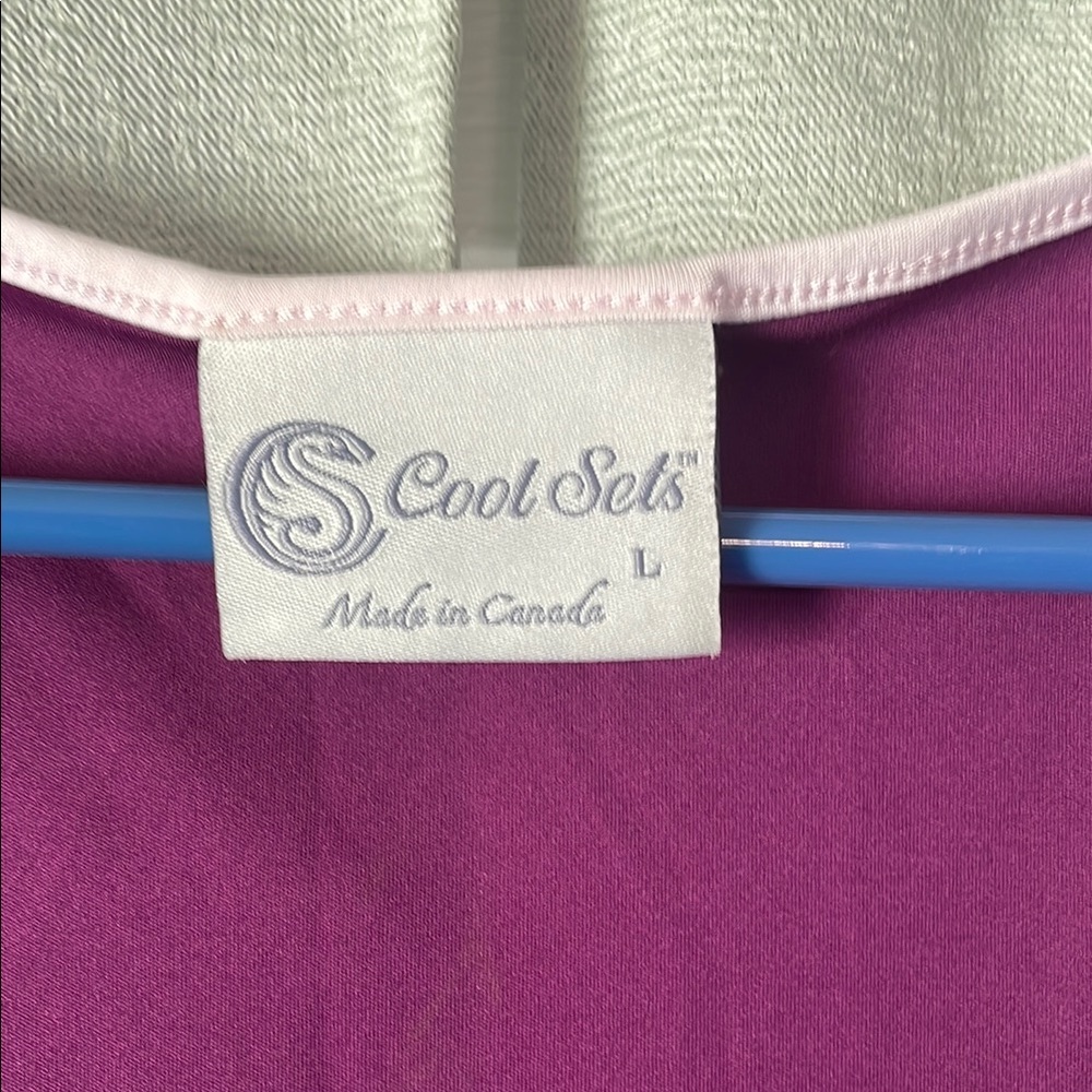 Purple Chemise with Scoop Neckline and White Trim - Picture 2 of 5